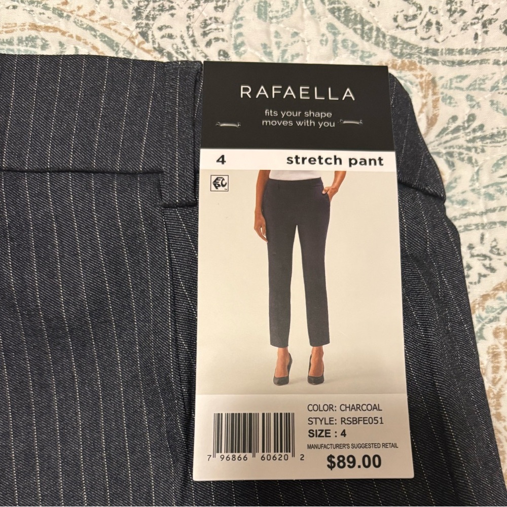 Rafaella Charcoal Grey Stretch Pant Small